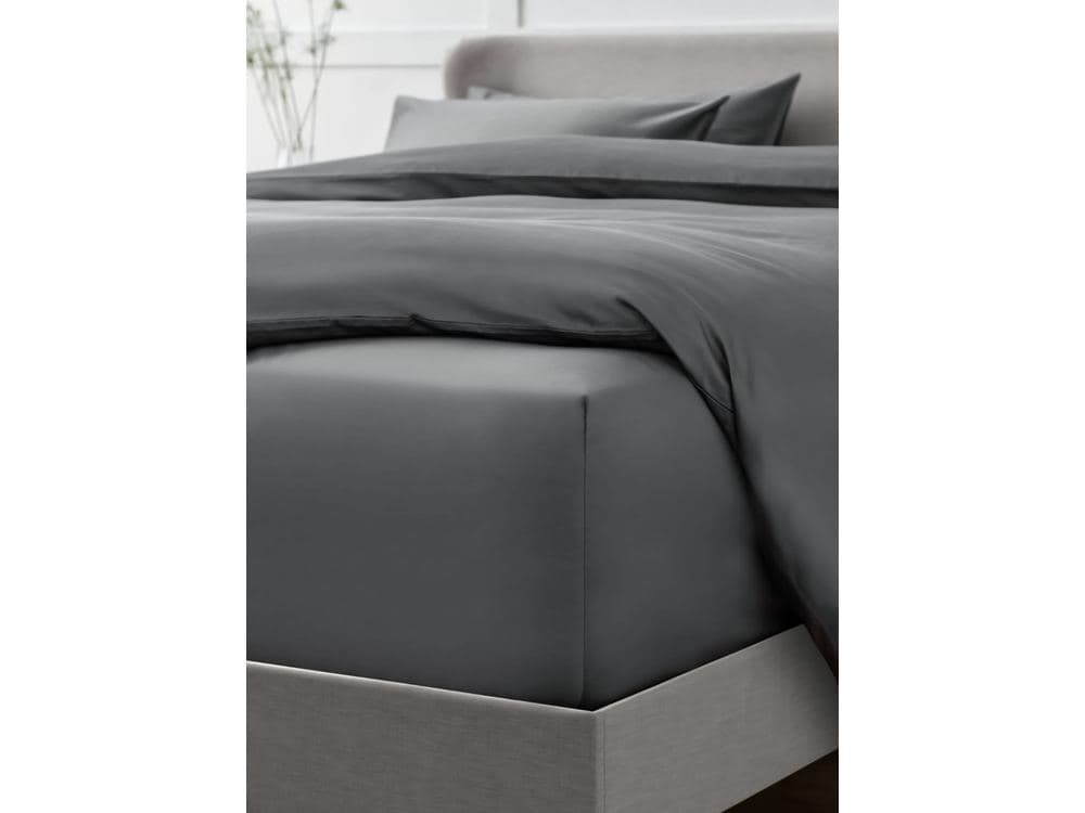 100% Egyptian Cotton 400TC Fitted Sheet – Charcoal: product photo